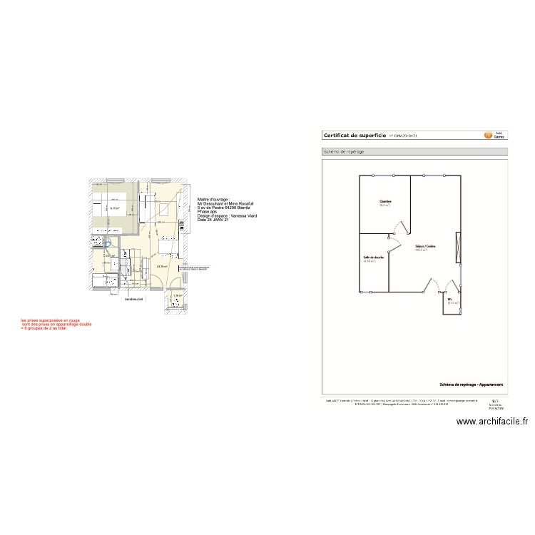  Bon air APS plan cloisons conservées. Plan de 0 pièce et 0 m2