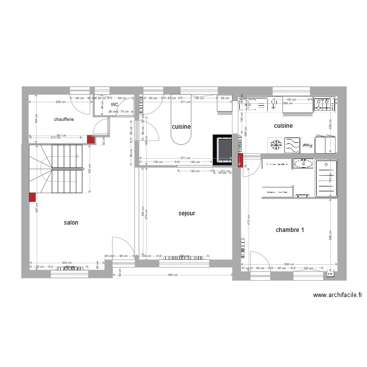 rez de chaussée 1. Plan de 0 pièce et 0 m2