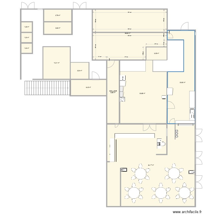PROJET FS2. Plan de 15 pièces et 1616 m2