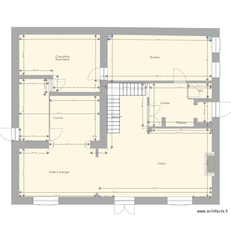 Plan Rez de chaussée AVANT. Plan de 0 pièce et 0 m2