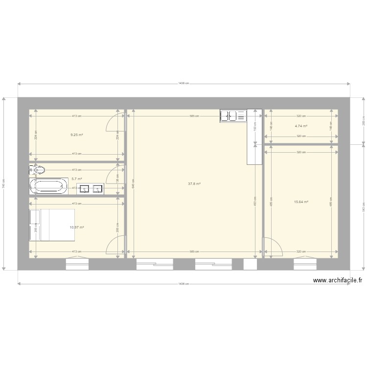 maison 85 m2. Plan de 0 pièce et 0 m2