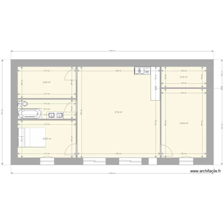maison 85 m2. Plan de 