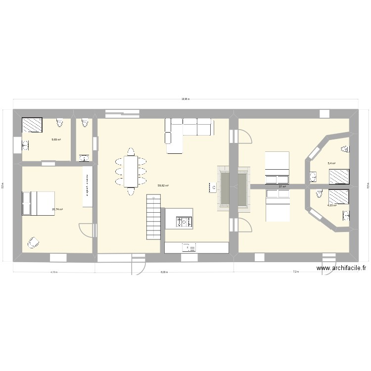 plan4. Plan de 6 pièces et 137 m2