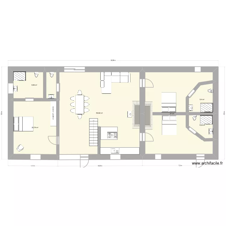 plan4. Plan de 6 pièces et 137 m²
