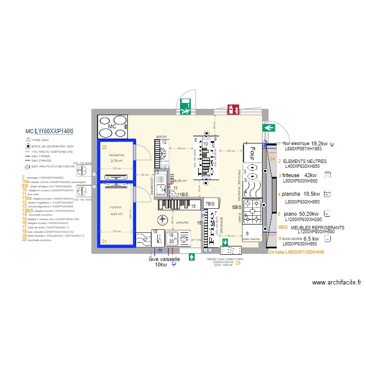 BOWLING 23. Plan de 3 pièces et 53 m2