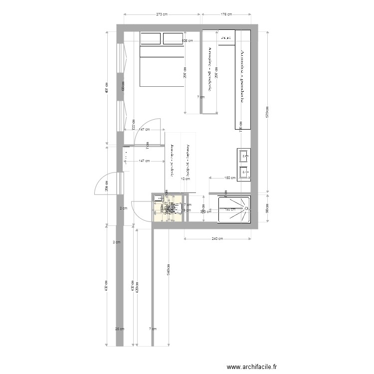 LOCRONAN Chambre RDC 2. Plan de 0 pièce et 0 m2