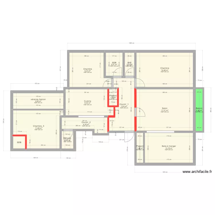 Projet coloc 36 square des hauts de chalais_Brut. Plan de 
