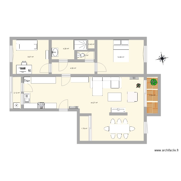 Plan appartement. Plan de 0 pièce et 0 m2