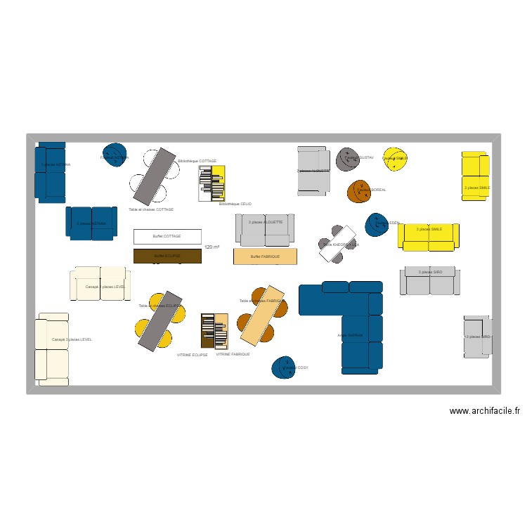 STAND 2023. Plan de 1 pièce et 120 m2