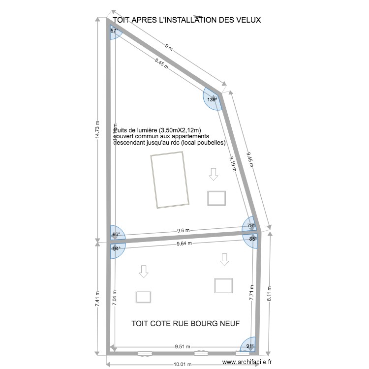                           TOIT  APRES INSTALLATION VELUX. Plan de 0 pièce et 0 m2