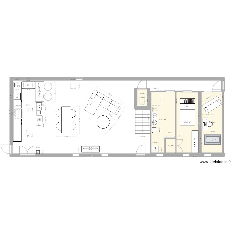 essai 2. Plan de 5 pièces et 34 m2