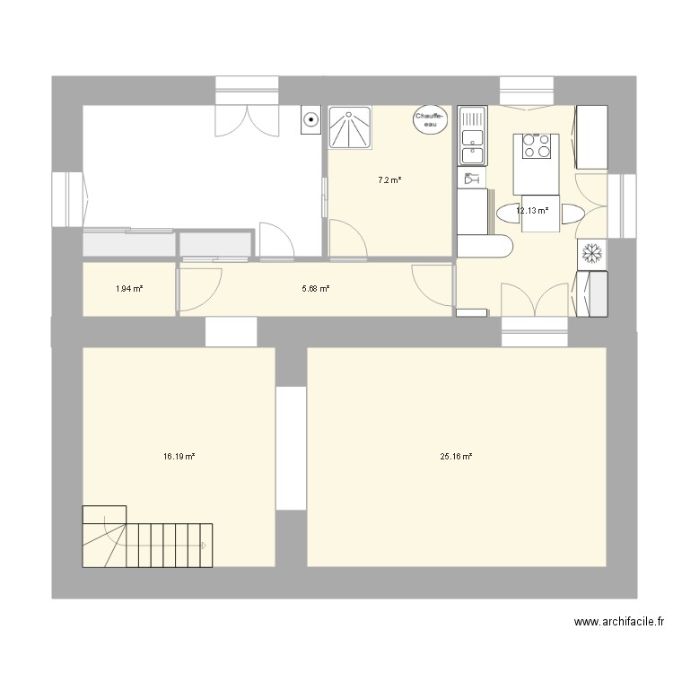 COULOIR SALLE DE BAIN V3. Plan de 0 pièce et 0 m2