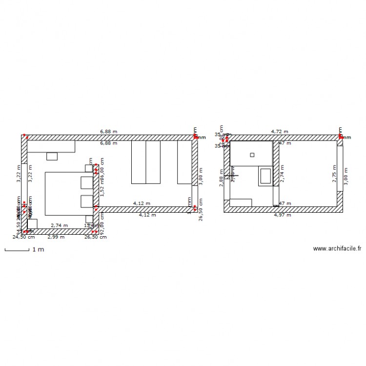 Chambre dressing Touchard. Plan de 0 pièce et 0 m2