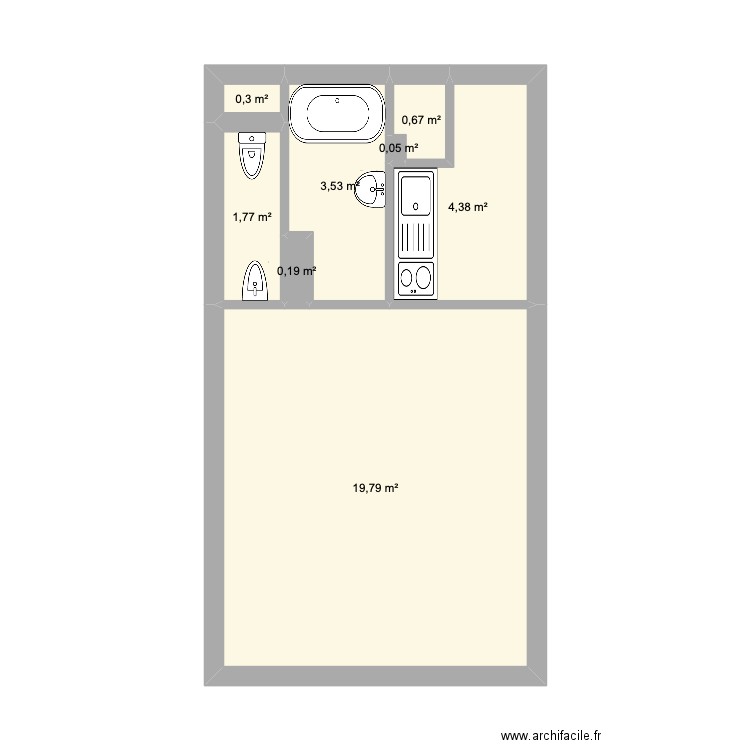 sable d'or origine. Plan de 8 pièces et 31 m2