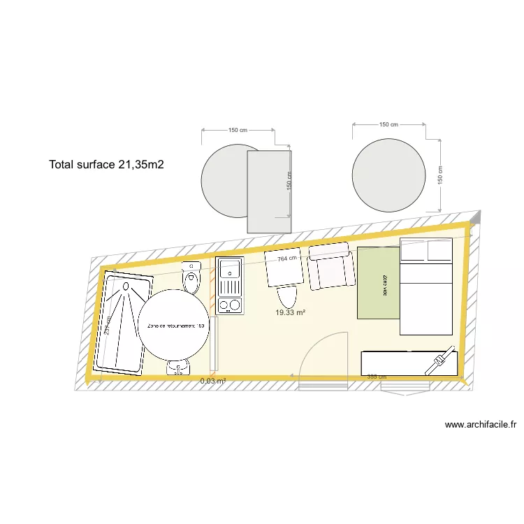 Chambre. Plan de 