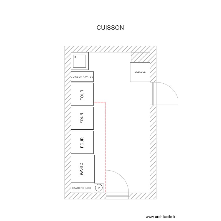 FLUNCH TRAITEUR CUISSON. Plan de 1 pièce et 18 m2