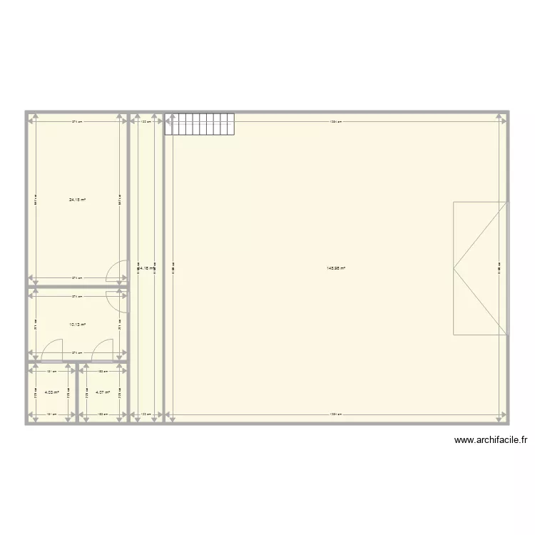 Hangar 200 m2 Mezzanine. Plan de 