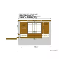 PLAN FACADE COURTOTE  OUEST baie vitr&eacute;e 270x185 petits carreaux
