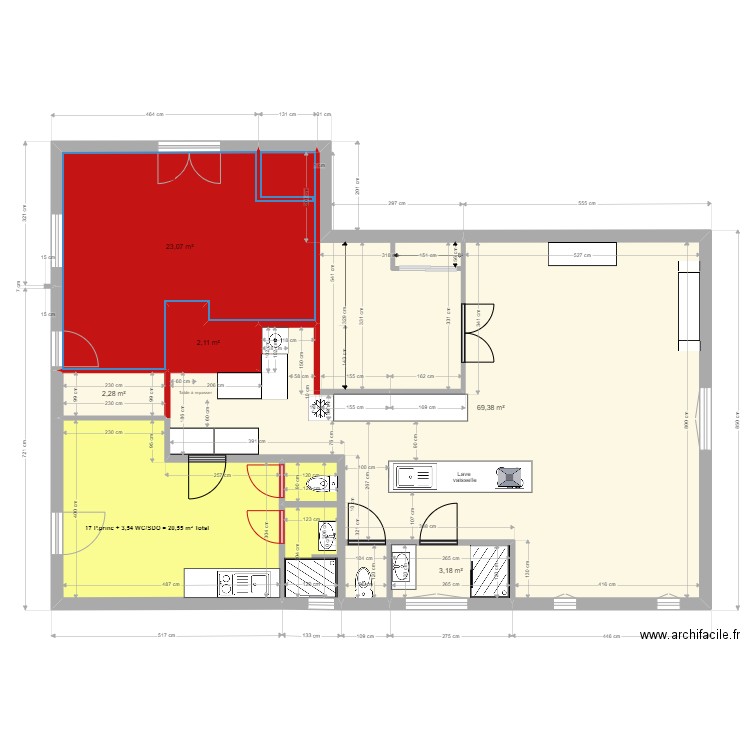                    Yvrac RDC PROJET 12 05 22 STUDIO N°2 + APPT. Plan de 0 pièce et 0 m2