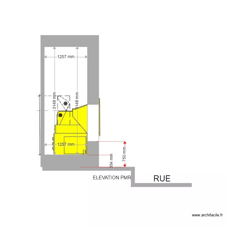 COUPE PROJET CASTEL VECCHIO S87. Plan de 