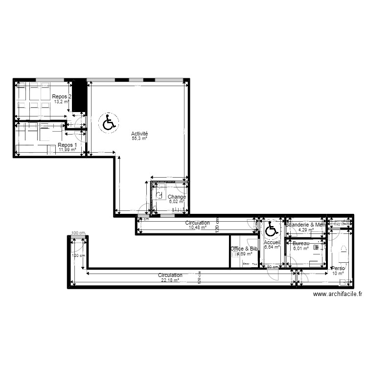 91 MONTGERON PROJET 2 13 Mercure V2 090622 Arl. Plan de 13 pièces et 154 m2