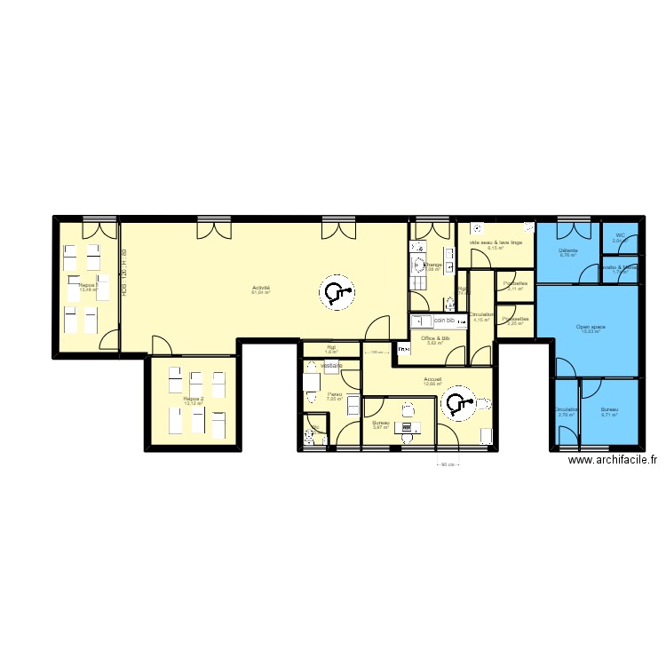 92C9R projet. Plan de 21 pièces et 179 m2