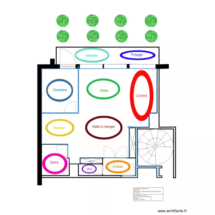 Appartement t&eacute;moin Zoning 2. Plan de 