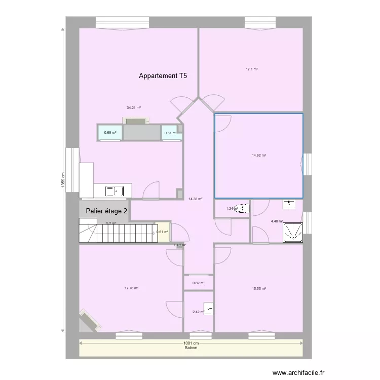 Pasteur Etage 2 actuel. Plan de 
