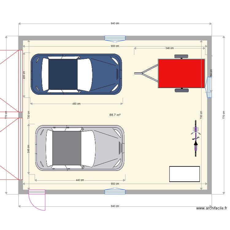 Garage voiture 2. Plan de 0 pièce et 0 m2