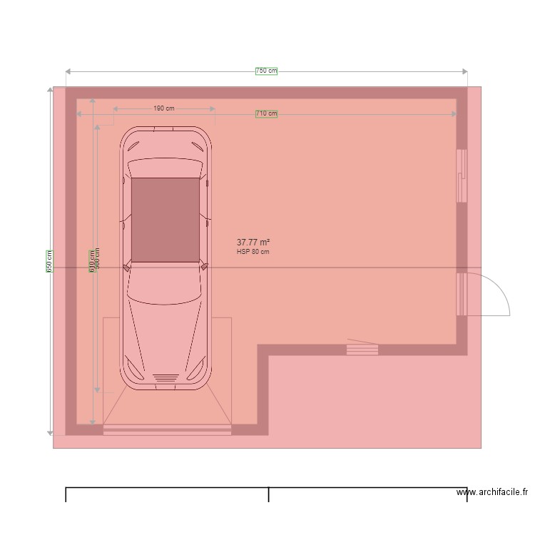 garage 1 voiture 1 porte 40 m2. Plan de 0 pièce et 0 m2