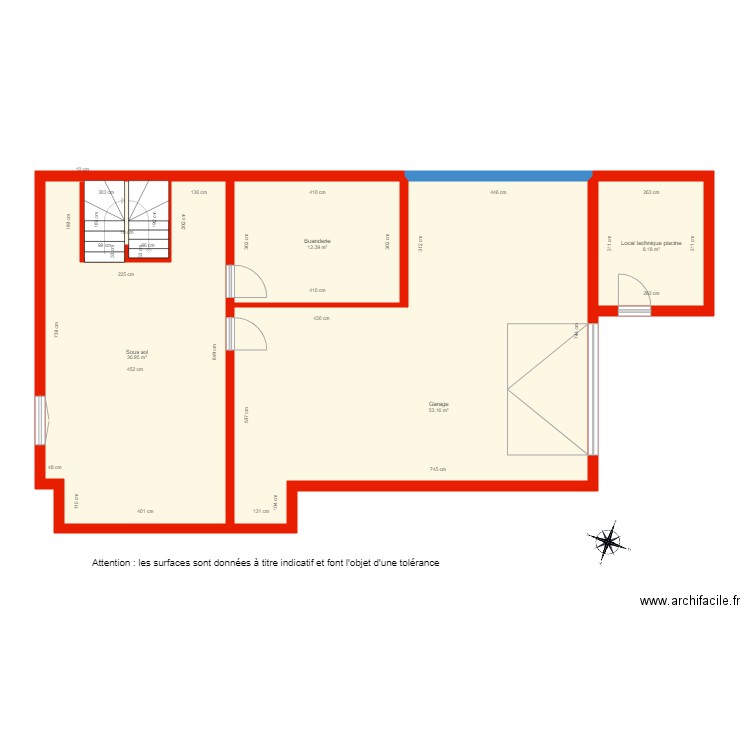 BI 2463 sous sol côté. Plan de 0 pièce et 0 m2