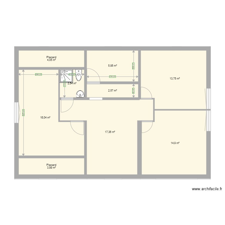 Maison Méré étage. Plan de 21 pièces et 241 m2