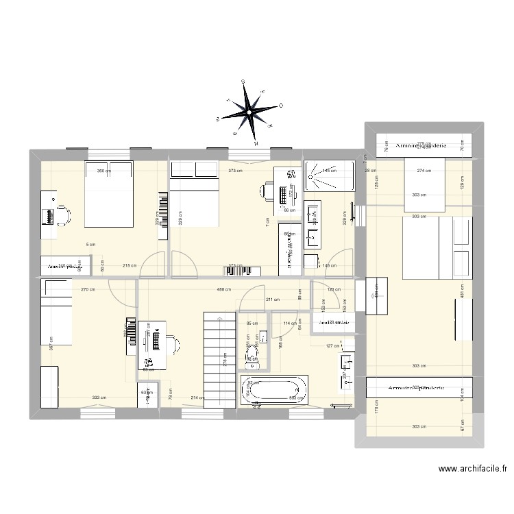 1er étage St Remy. Plan de 11 pièces et 86 m2