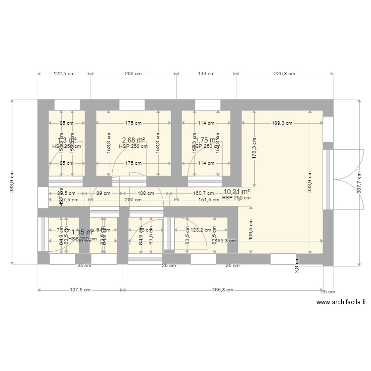 maison. Plan de 5 pièces et 17 m2