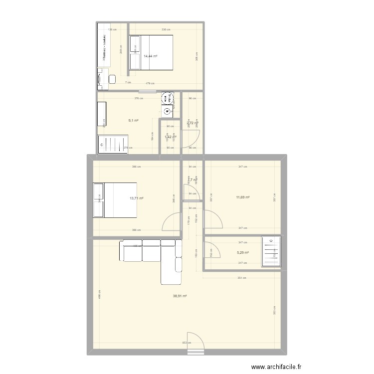maison bregier. Plan de 9 pièces et 99 m2