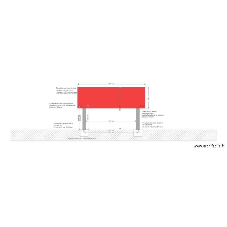 Plan de facade EST. Plan de 0 pièce et 0 m2