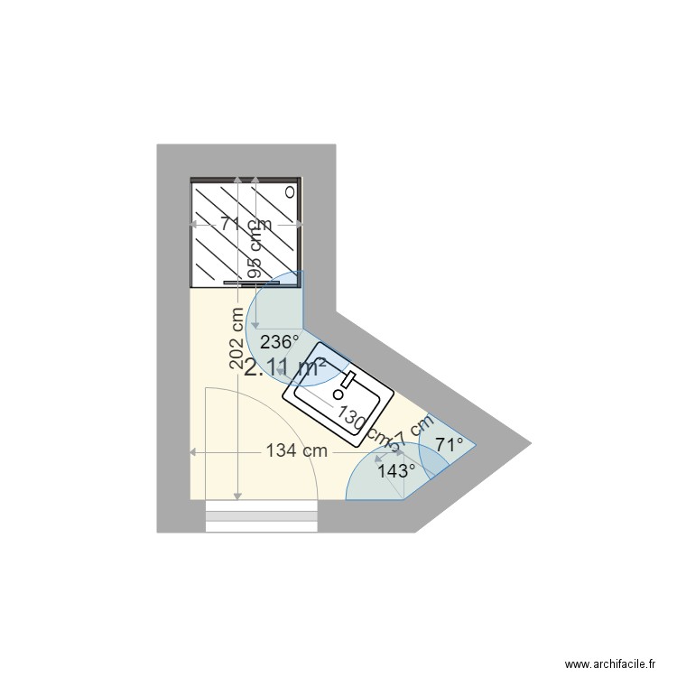 SDB 1 EVRY 1. Plan de 0 pièce et 0 m2