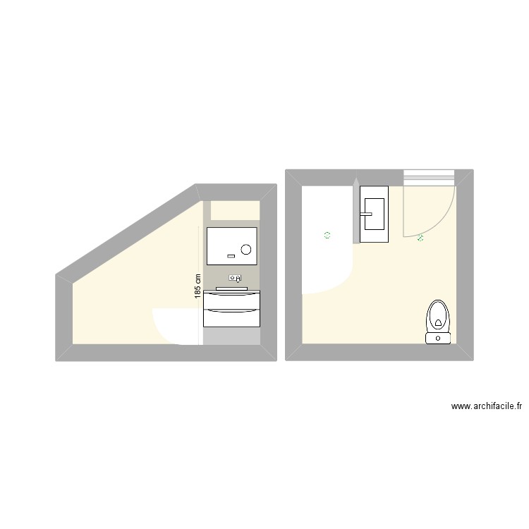 Projet Mongelluzzi. Plan de 2 pièces et 11 m2