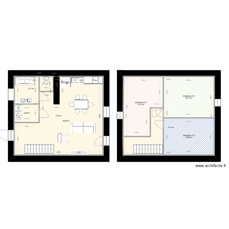 loc. Plan de 8 pièces et 217 m2