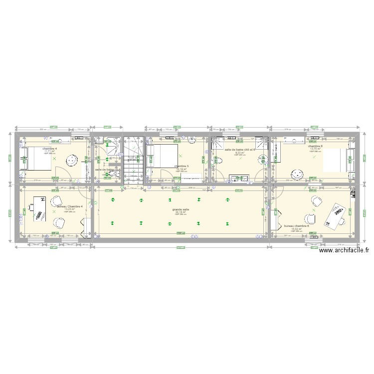 plan def des Modifications sur le 1er etage v2 001. Plan de 9 pièces et 113 m2