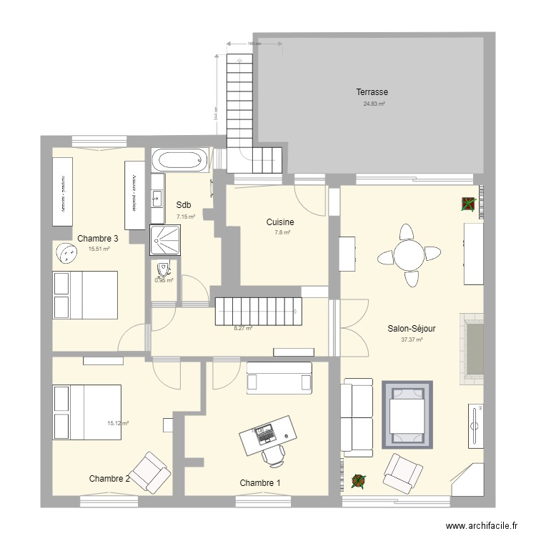 Etage Maison Fanny. Plan de 0 pièce et 0 m2