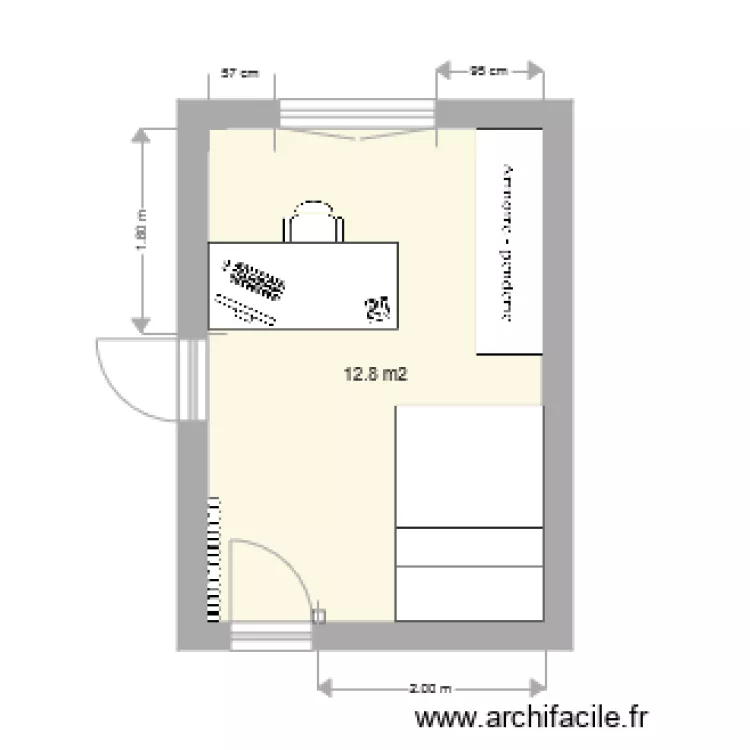 CHAMBRE NINON. Plan de 