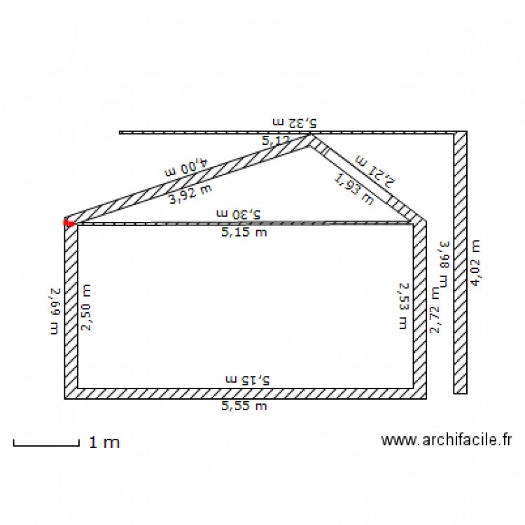 coupe appentis. Plan de 0 pièce et 0 m2