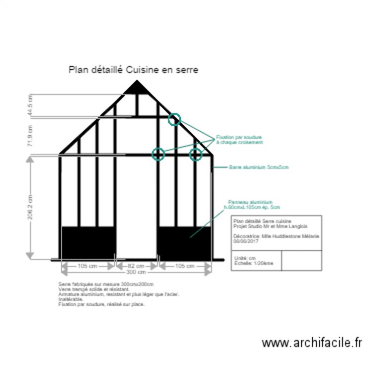 plan detaille serre. Plan de 0 pièce et 0 m2