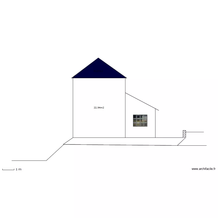 facade sud. Plan de facade sud. Plan de