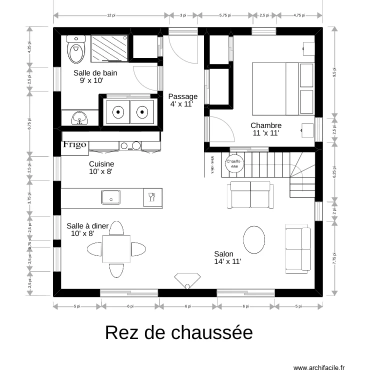 Rez de Chaussée (Chalet). Plan de Rez de Chaussée (Chalet). Plan de