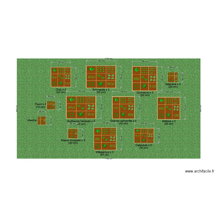Jardin floral. Plan de 0 pièce et 0 m2