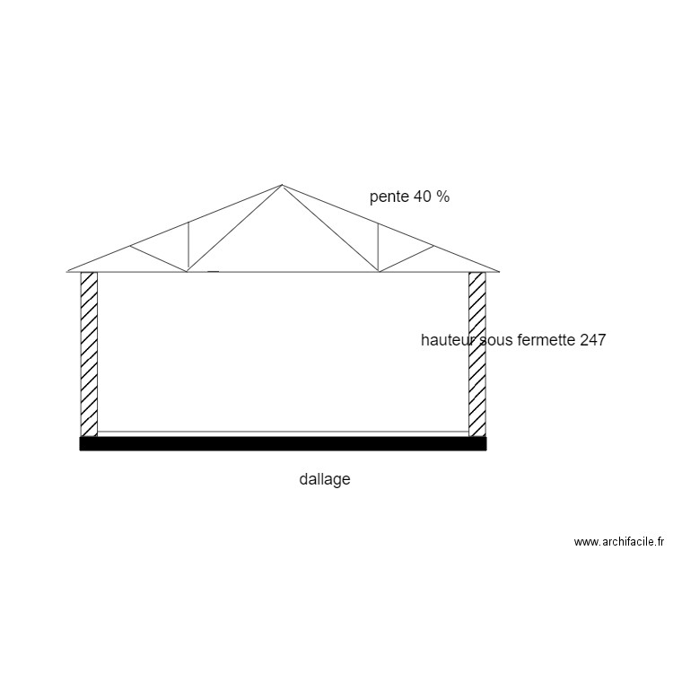 coupe. Plan de 0 pièce et 0 m2