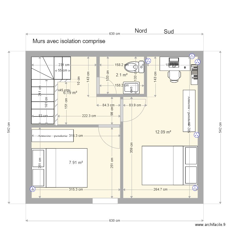 Etage Bodiguel middle Option 2. Plan de 0 pièce et 0 m2