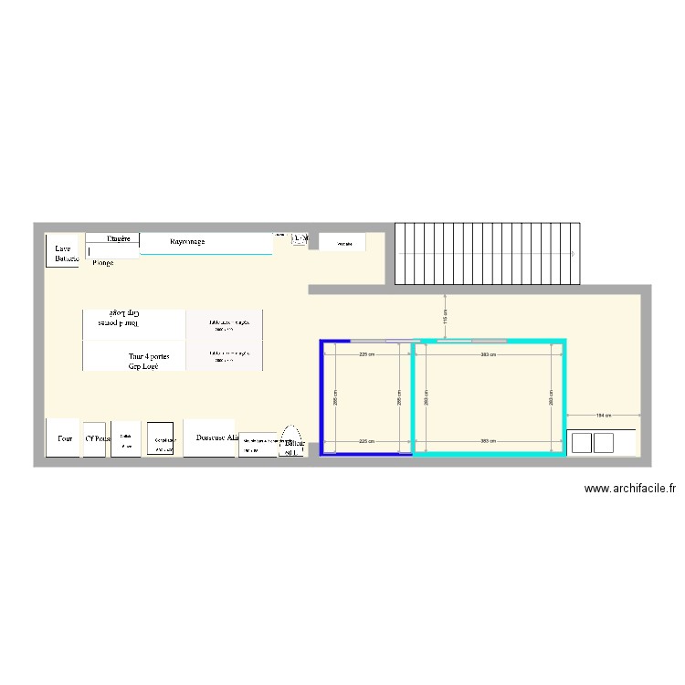 Labo pâtisserie RDC TEDDY. Plan de 3 pièces et 96 m2